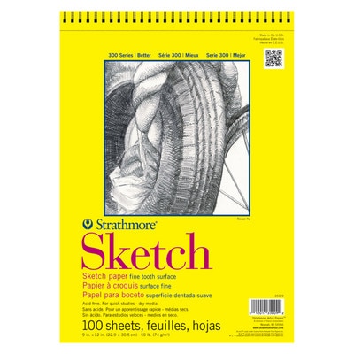 Strathmore Sketch Paper Pad 300 Series SpiralBound 9 x 12
