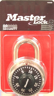 Master Lock 1500D 178in Wide Combination Dial Padlock SilverBlack
