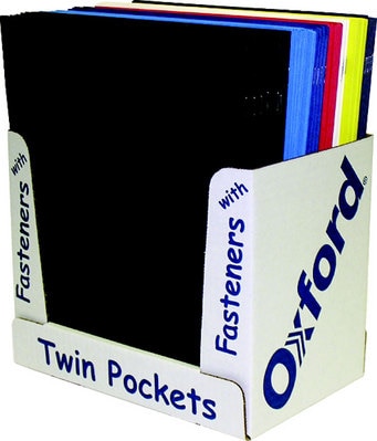Oxford Leatherette Two Pocket Portfolio with Fasteners Assorted Colors