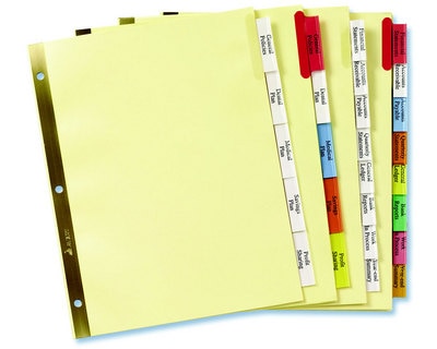 Avery Big Tab Insertable Dividers Multicolor Buff Paper 8Tab Set