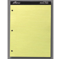 Ampad DoubleSheet Writing Pad 812 X 1134 College Rule Canary Paper 100 Sheets