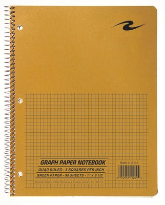 Scientific Wirebound Notebook 11 8 12 5 X 5 Quad Ruling 80 Sheets Green Paper Brown Kraft Cover
