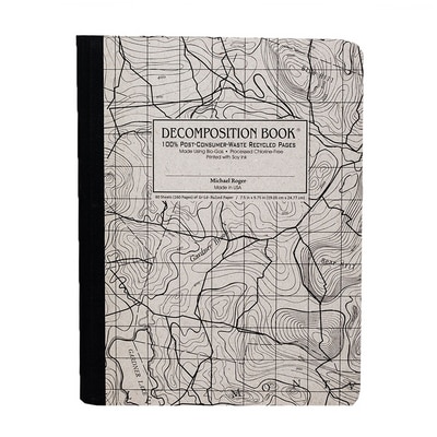 Topographical Map Decomposition Book with Grid Pages
