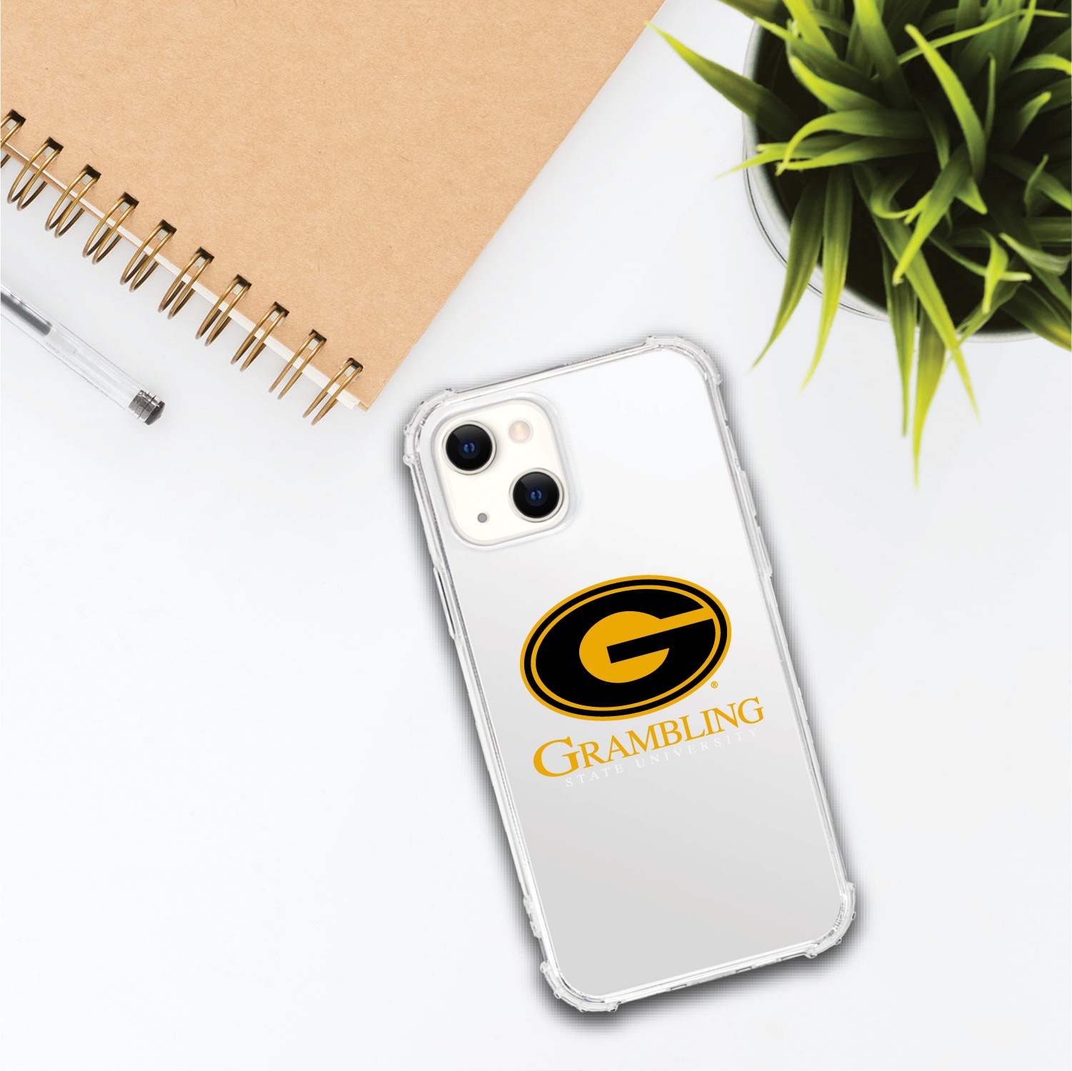 Grambling State University Tigers Clear Tough Edge Phone Case, Classic- iPhone 13