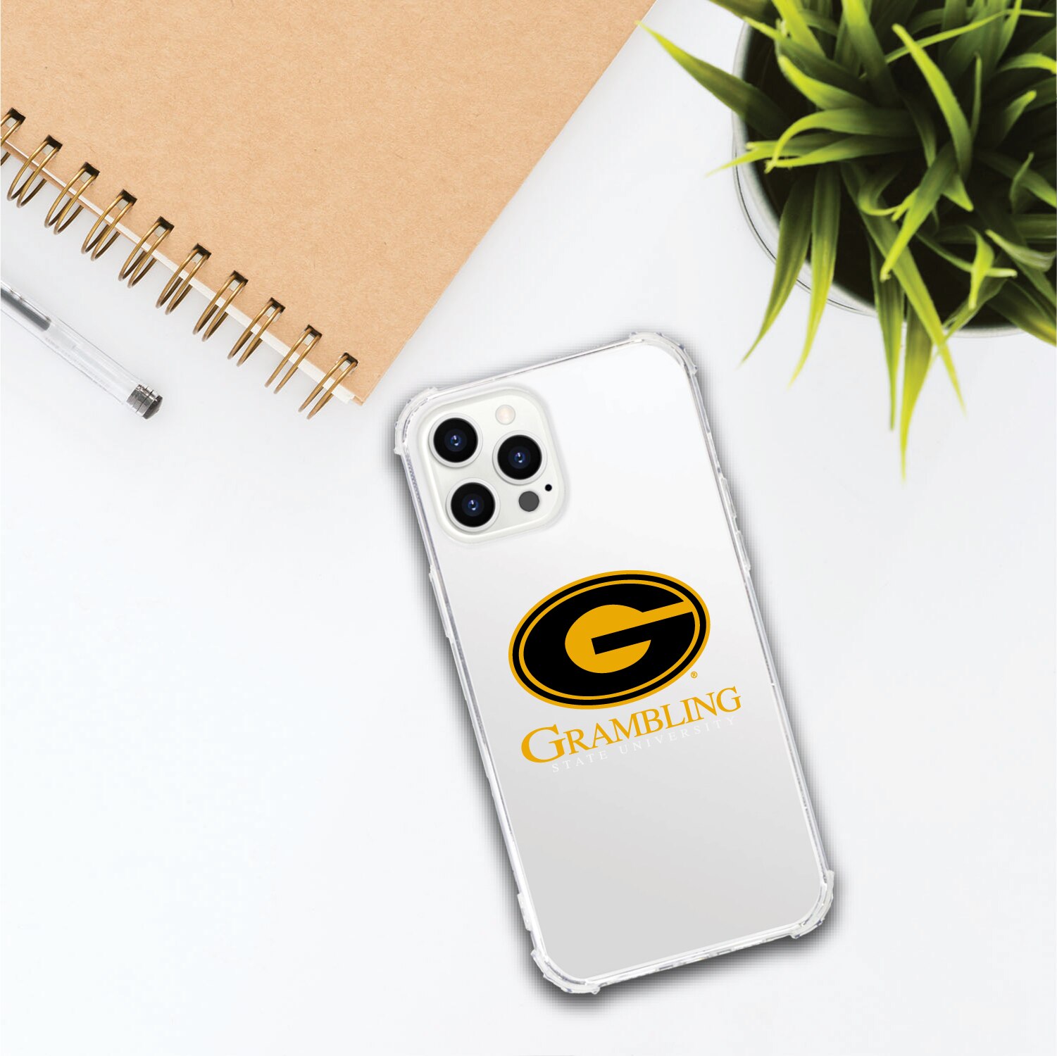 Grambling State University Tigers Clear Tough Edge Phone Case, Classic- iPhone 13 Pro