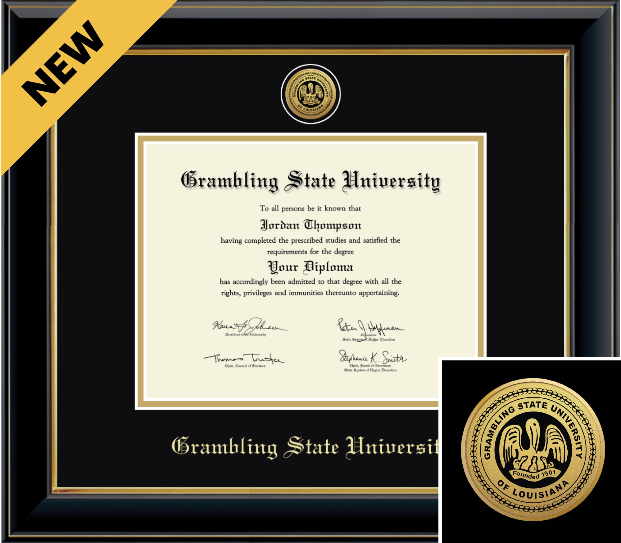 Church Hill Classics Onyx 7x9 Black Diploma Frame