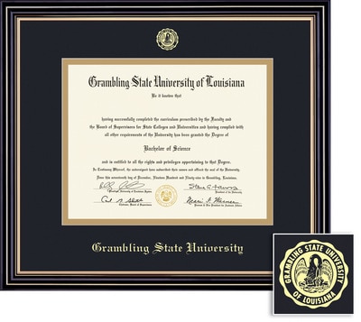 Framing Success 7 x 9 Prestige Gold Emb School Seal Bachelors, Masters Diploma Frame