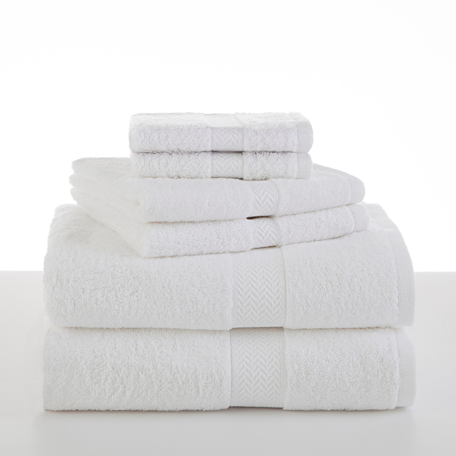 Martex Ringspun 6 Piece Optical White Bath Towel Set
