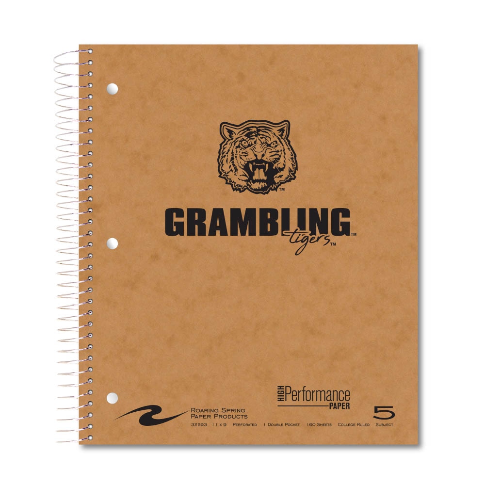 Roaring Premium 5 Subject Notebook, 8.5x11 College Ruled 20lb Paper, Pressboard Foil Cover