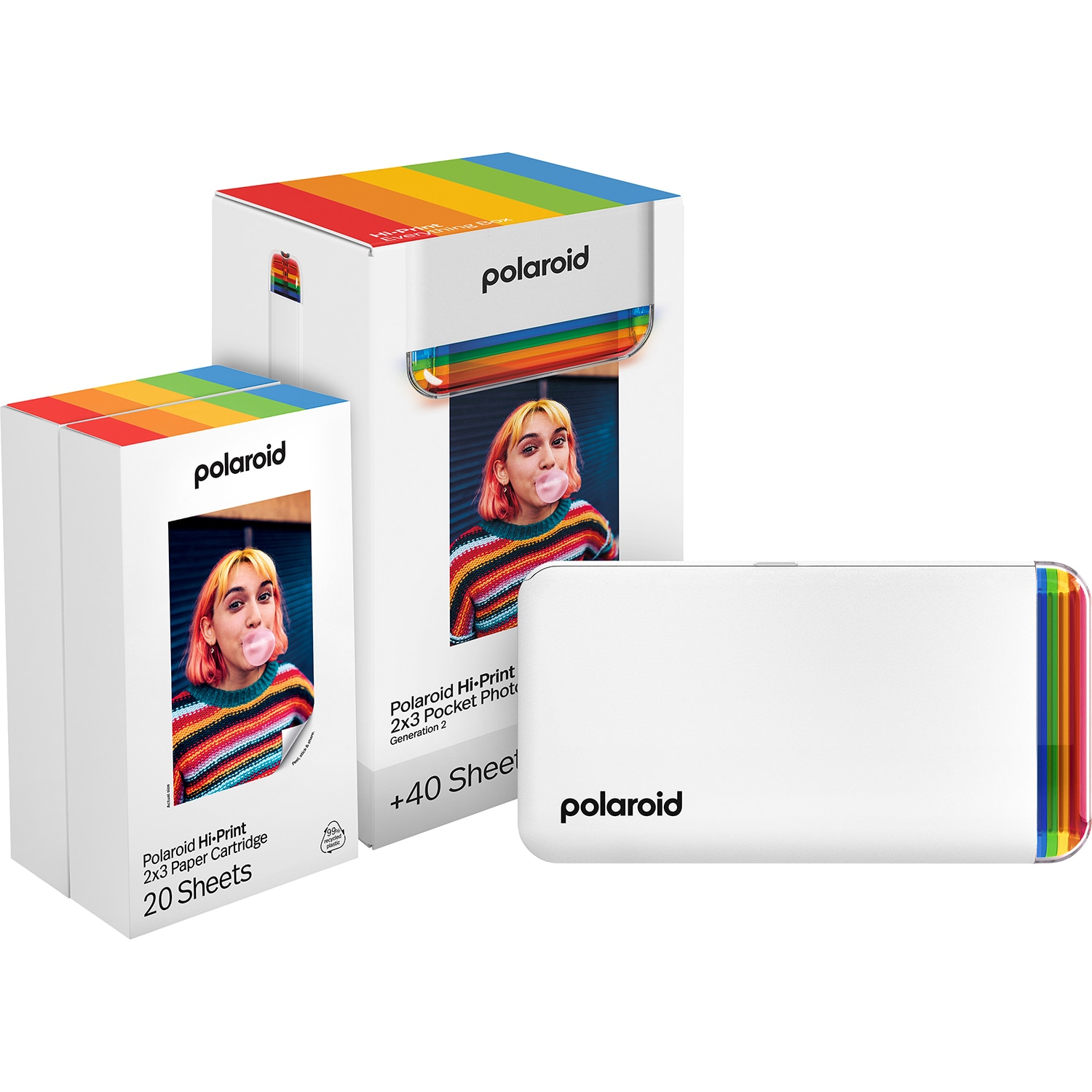 Polaroid Hi-Print Gen 2 Pocket Printer Everything Box 2x3 White