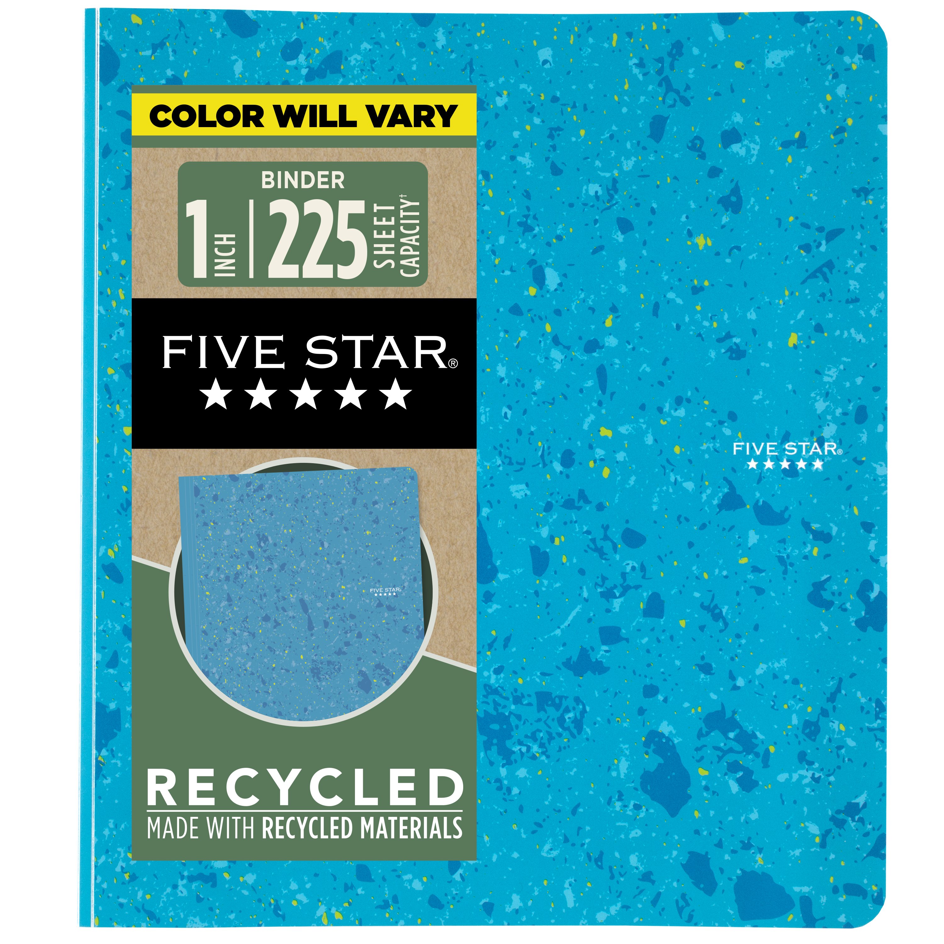 Five Star(R) 1" Recycled Plastic Binder