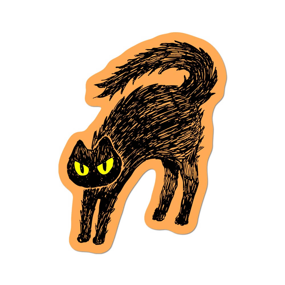 Spooky Cat Die Cut Sticker