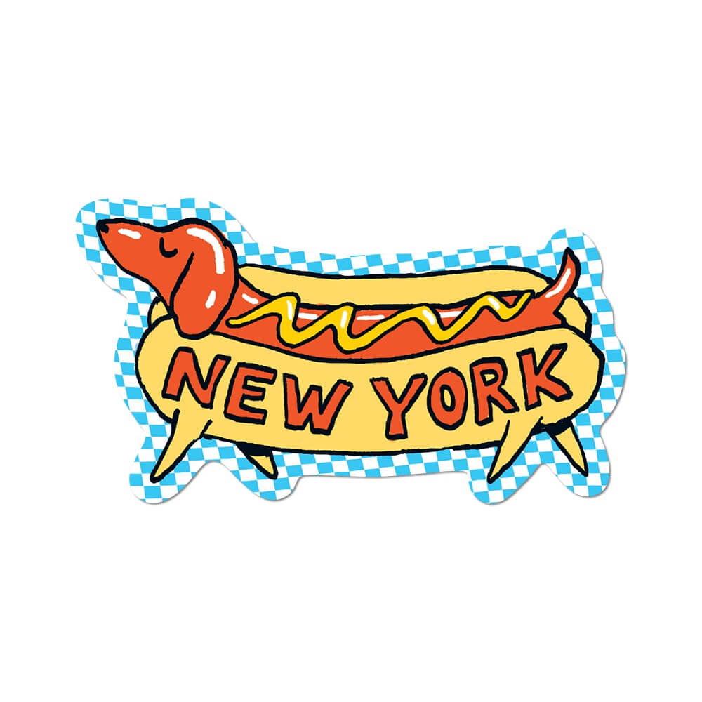 New York Weiner Dog Die Cut Sticker