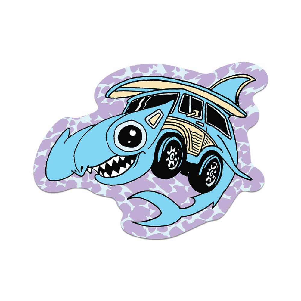 Shark Wagon Die Cut Sticker
