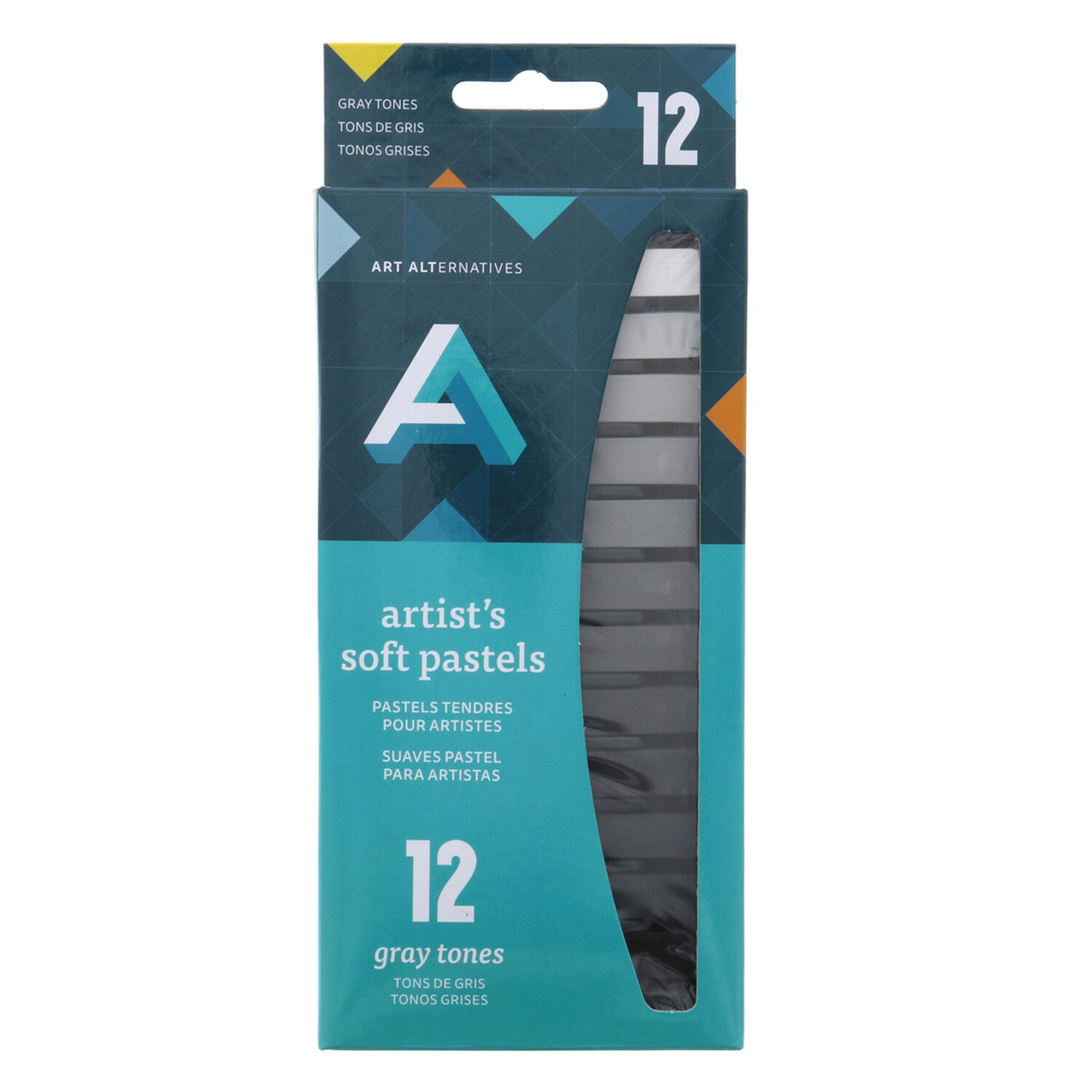 Art Alternatives Artist Soft Pastel Set 12-Pieces Gray