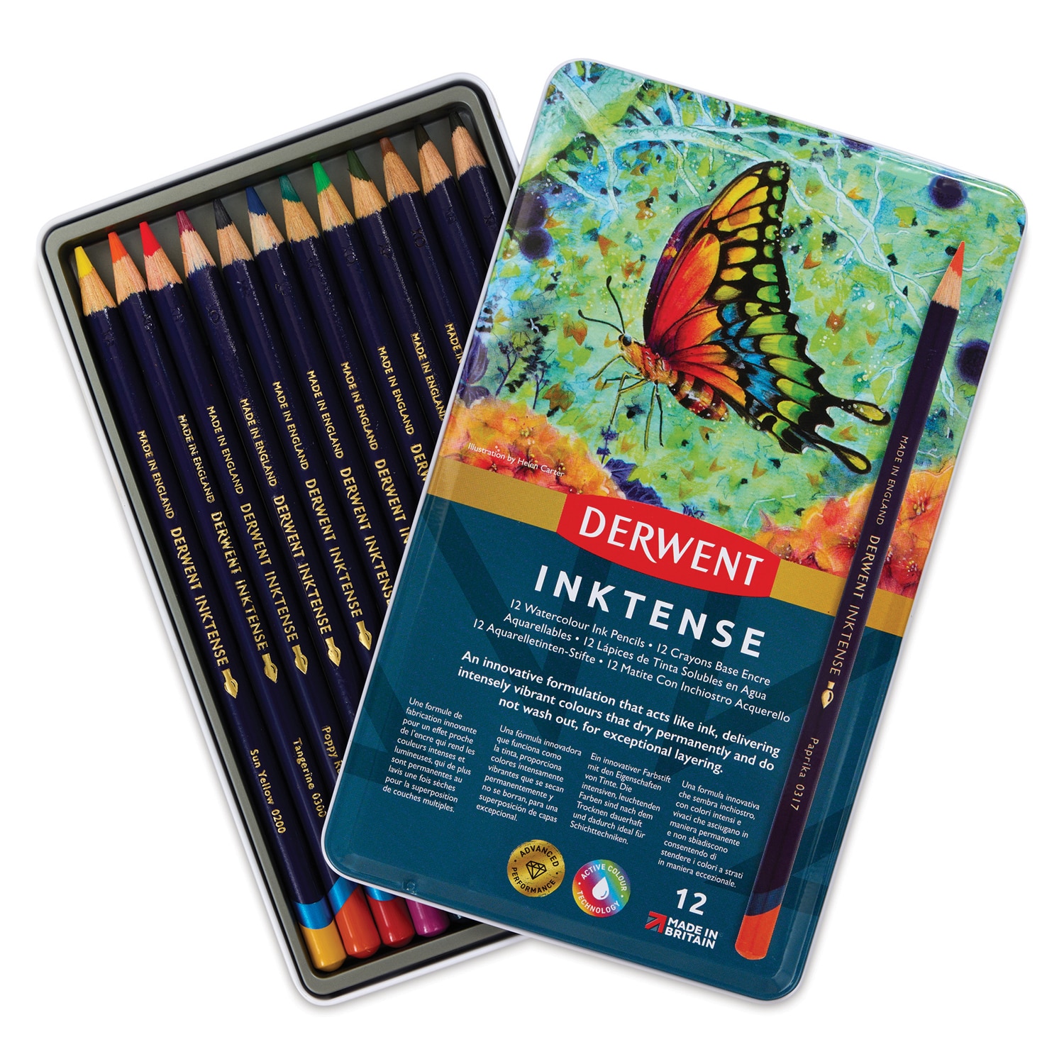 Derwent Inktense Pencil 12-Color Tin Set