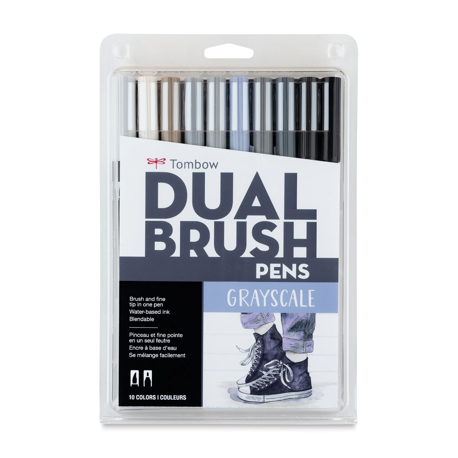 Tombow Dual Brush Pens - Gray Scale Colors Set of 10