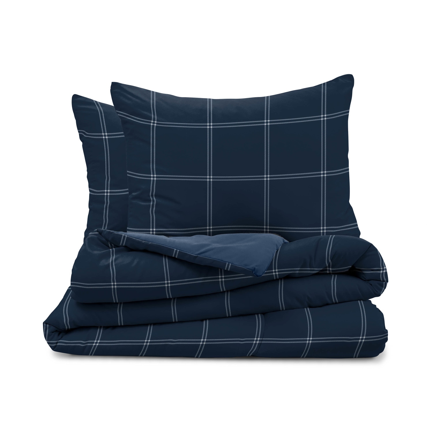 Martex Reversible Comforter Navy Check Comforter Set