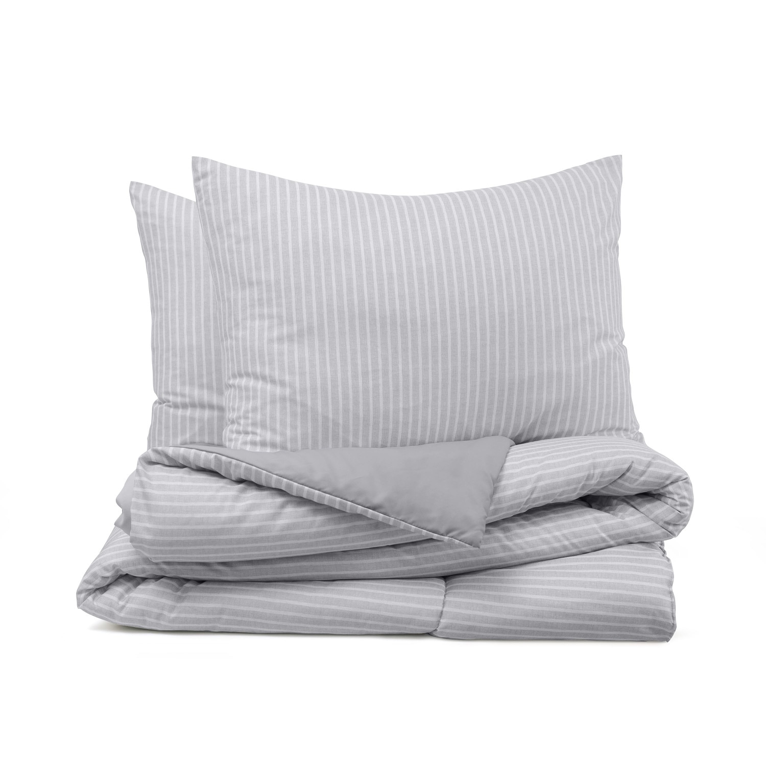 Martex Reversible Comforter Grey/White Pinstripe Comforter Set