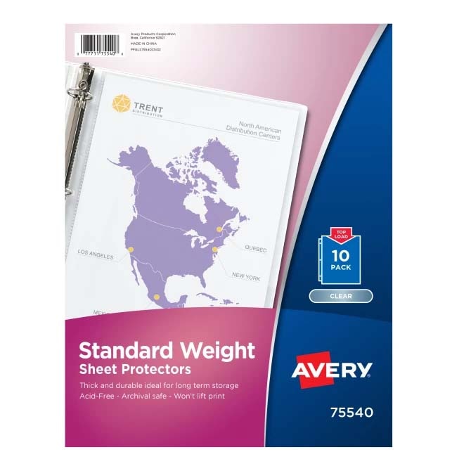 Avery Standard Weight Clear Sheet Protectors 8.5" x 11" 10pk