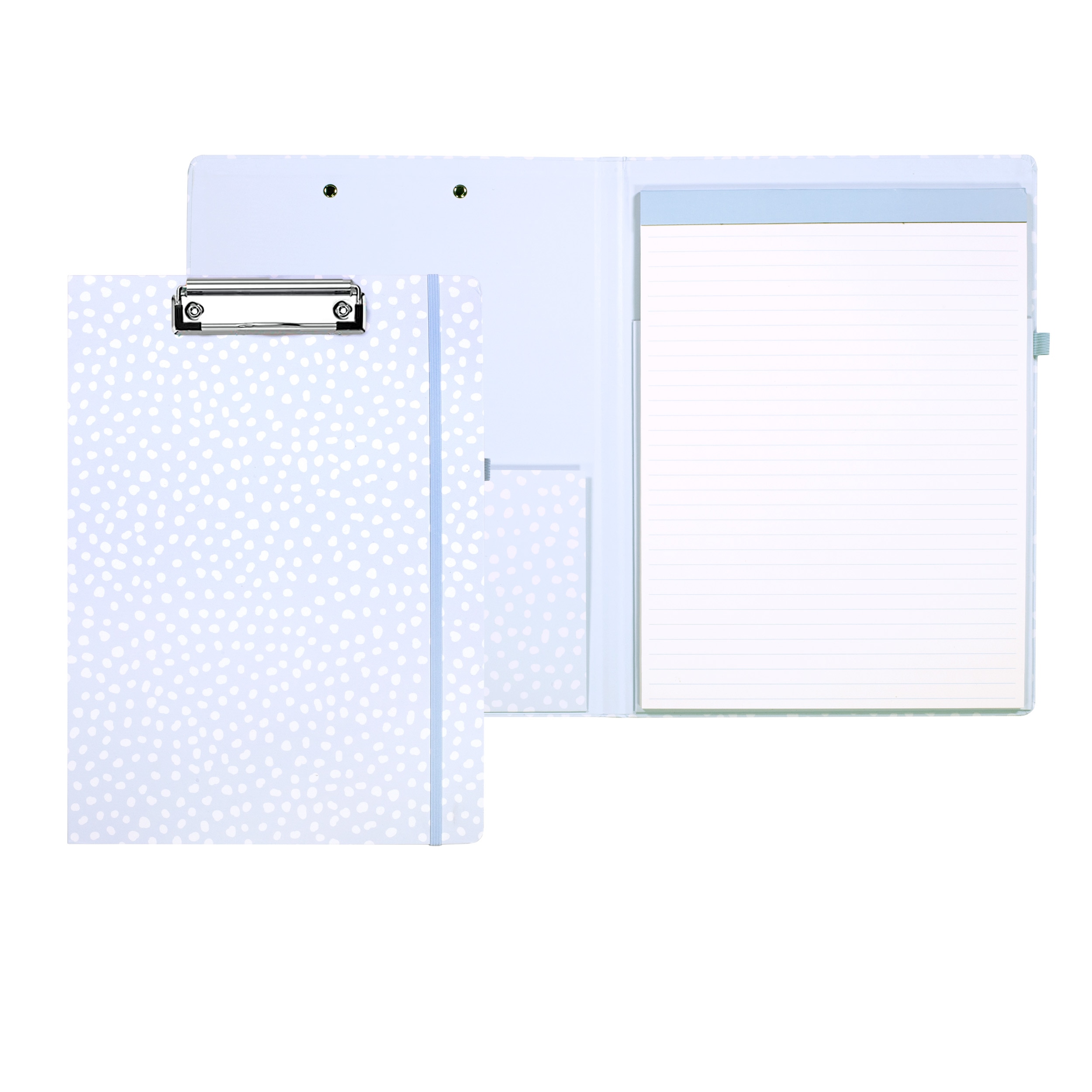 Steel Mill & Co. Clipboard Folio - Light Blue Dots
