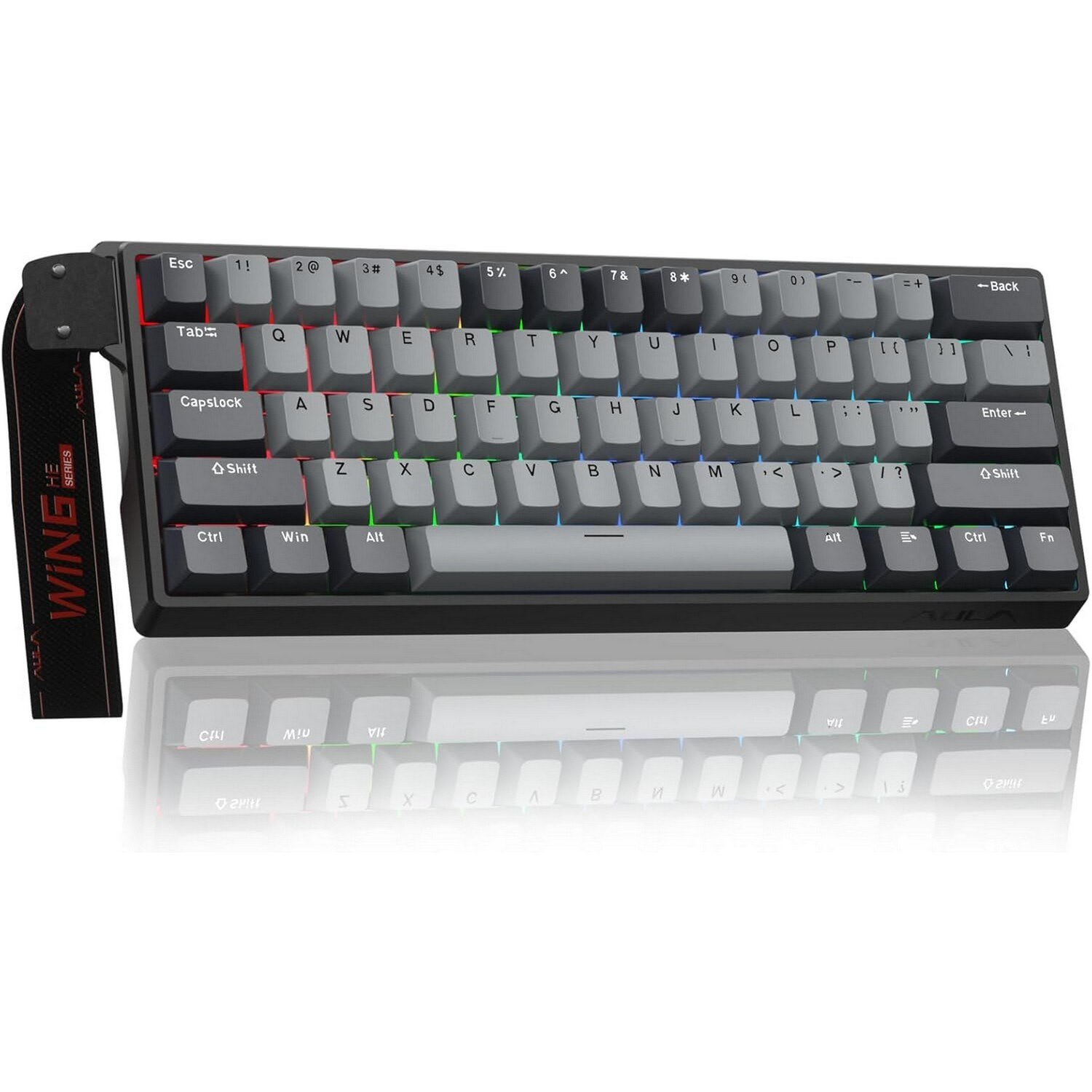 Aula WIN60 HE 60% Gaming Wired Keyboard & Mouse Set-RGB Backlit-Hot Swap Custom-Rapid Hall Effect 0.125ms Adjustable Actuation-8kHz Polling Rate-Black
