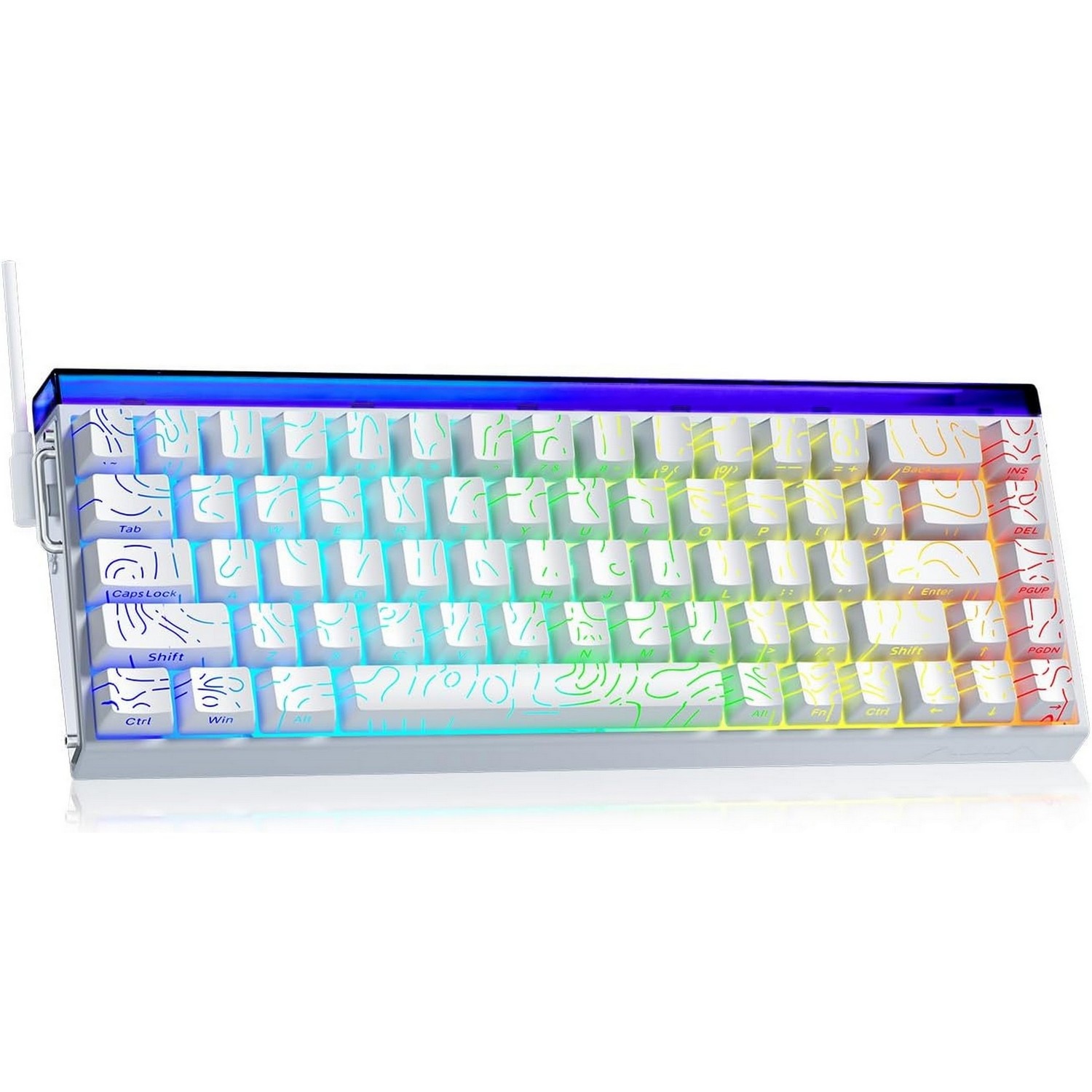 AULA Hero 68 HE 60% Wired Magnetic Gaming Keyboard-Rapid Hall Effect 0.125ms Adjustable Actuation-8kHz Polling-Side Print PBT Keys-RGB Backlit