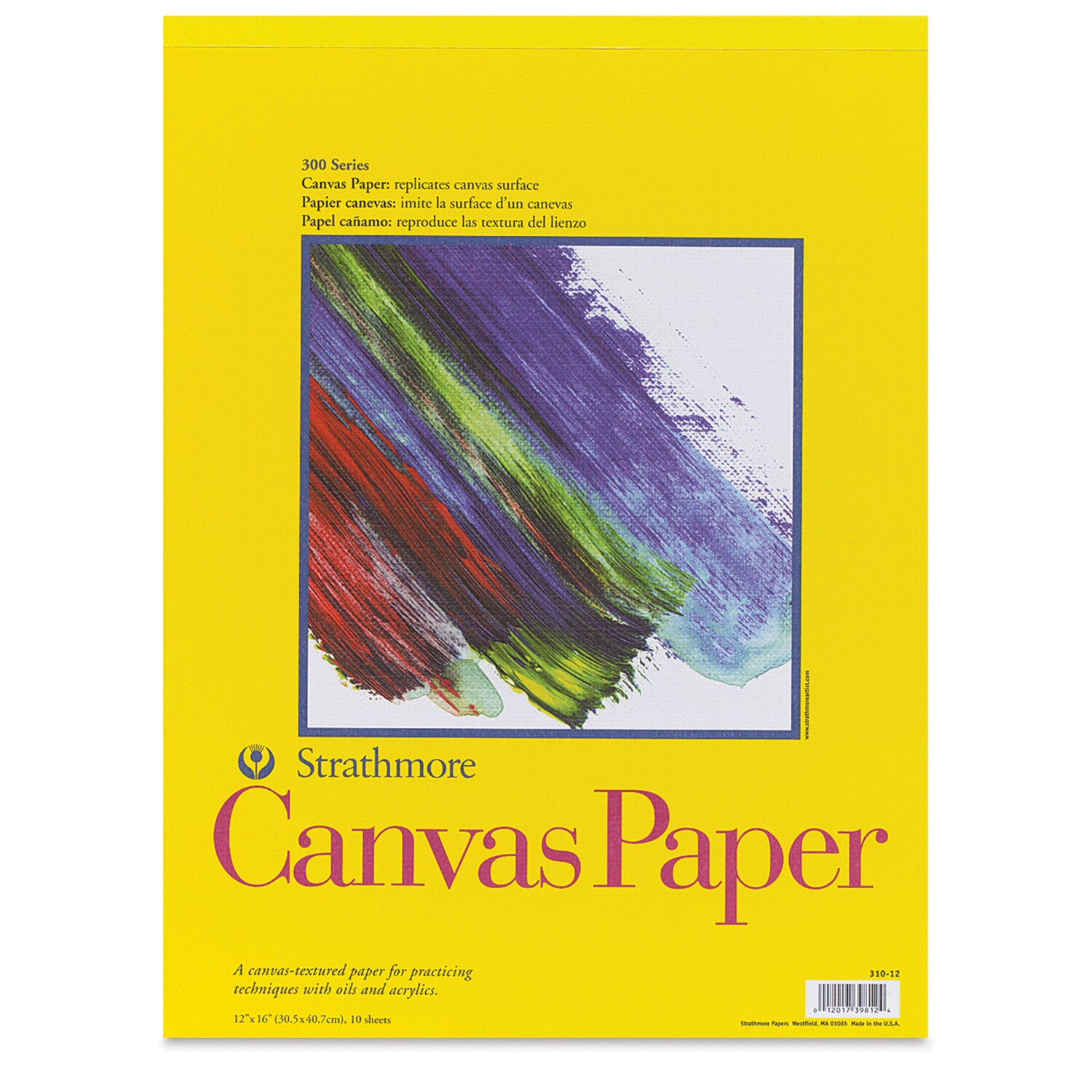 Strathmore 300 Series Canvas Paper Pad - White 12" x 16" 10 Sheets