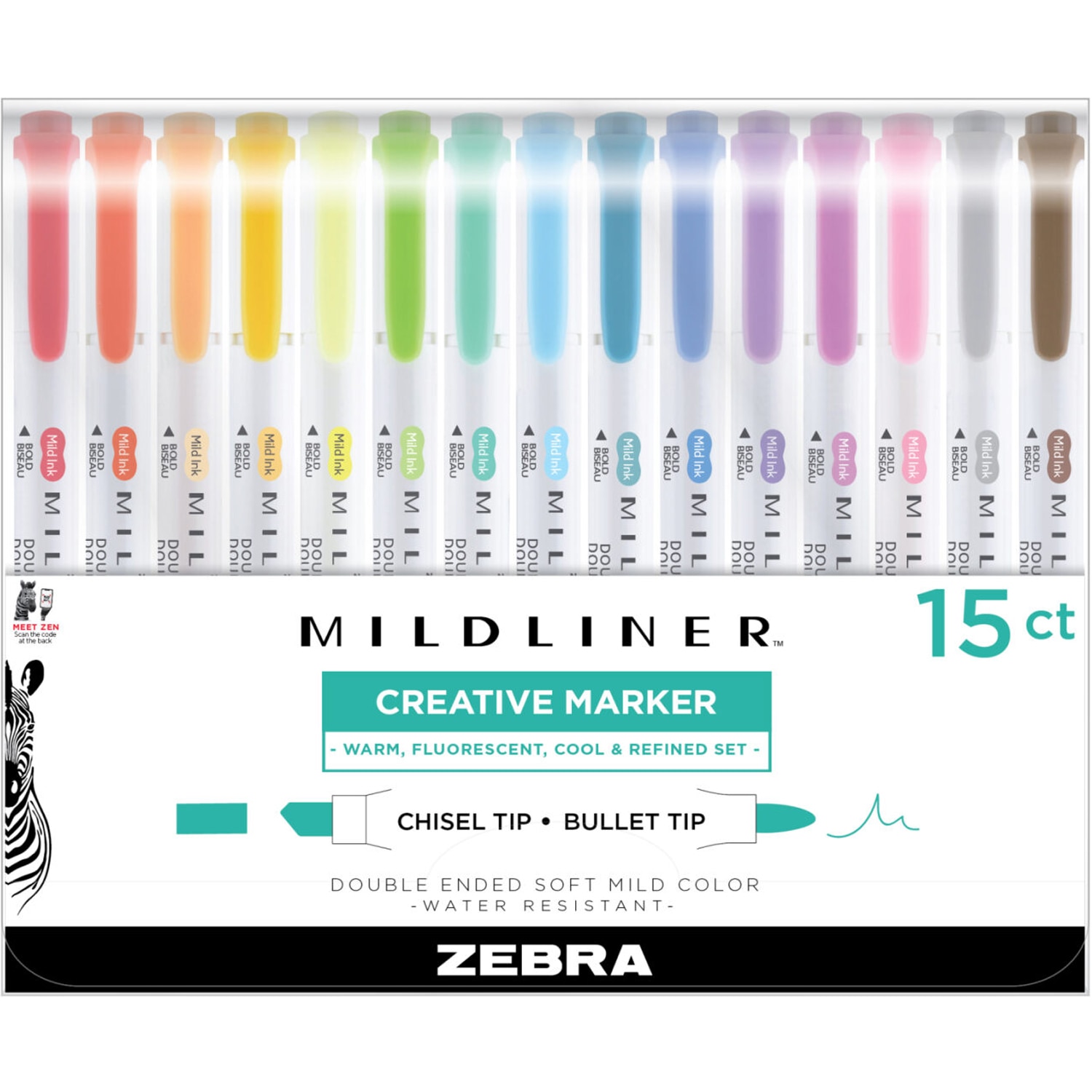 Mildliner Dual-Tip Creative Highlighter Asst 15pk