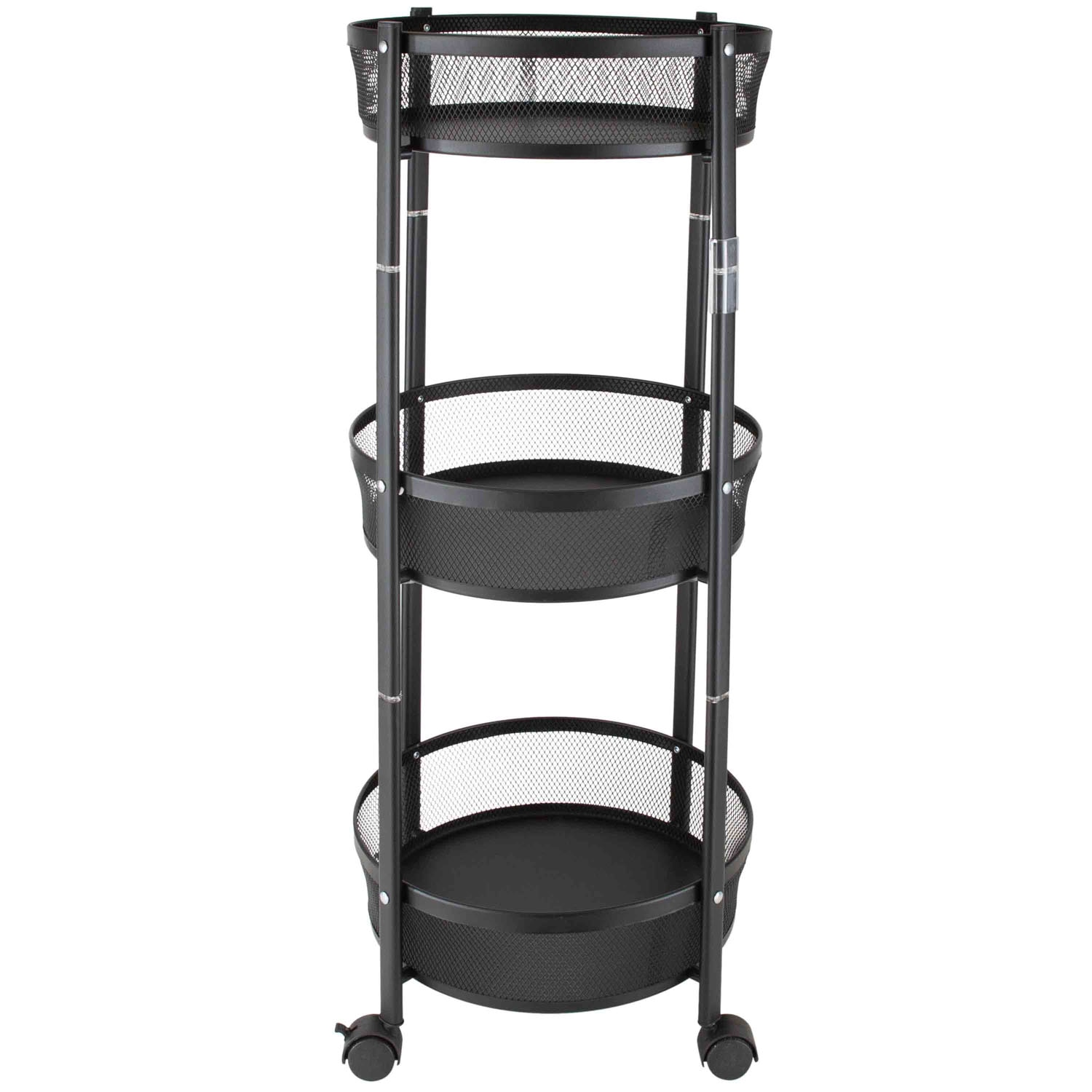 Organize it All 3 Tier Foldable Round Storage Rolling Cart