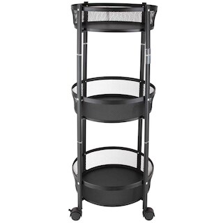 Organize it All 3 Tier Foldable Round Storage Rolling Cart