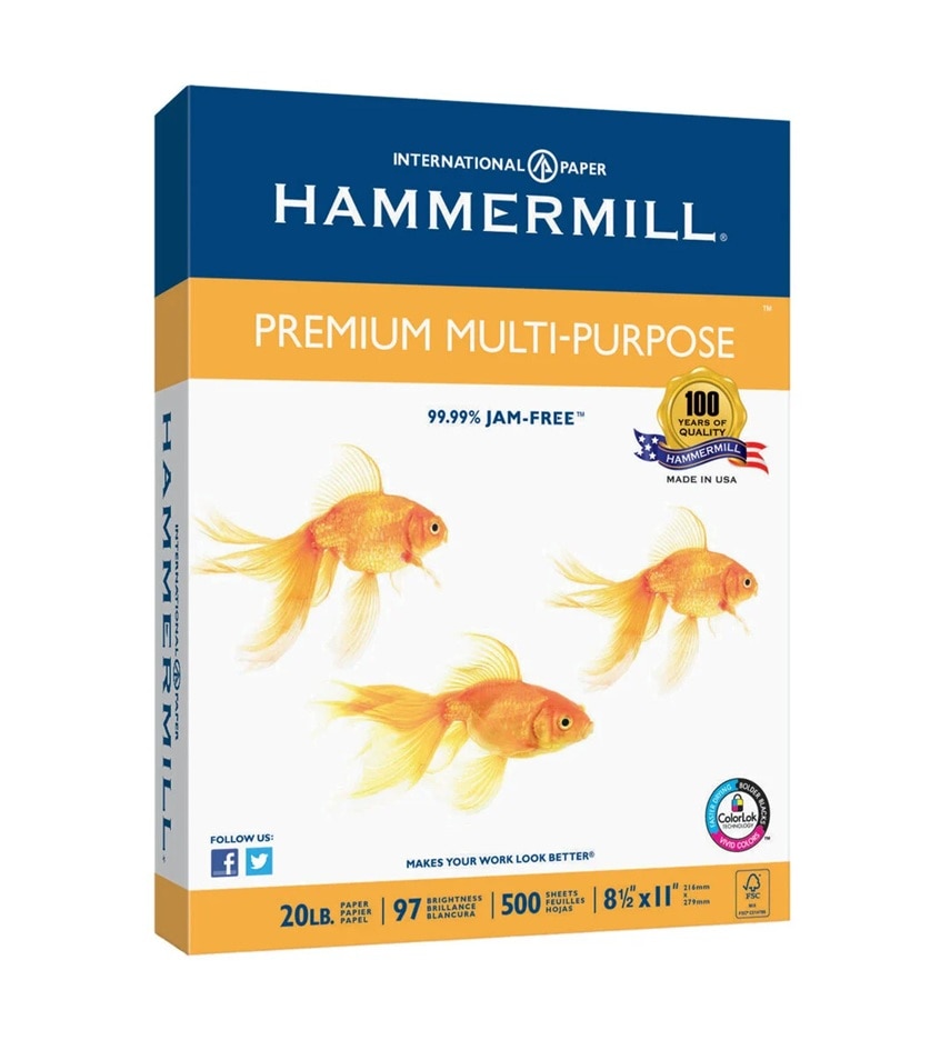 Hammermill Premium Multipurpose Paper 20-lb. 8-1/2 x 11