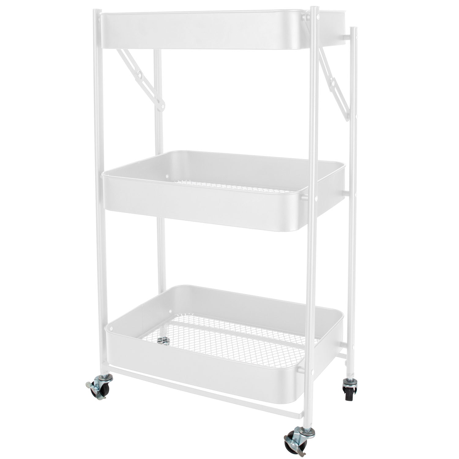 Organize It All 3 Tier Folding Utility Rolling Storage Cart