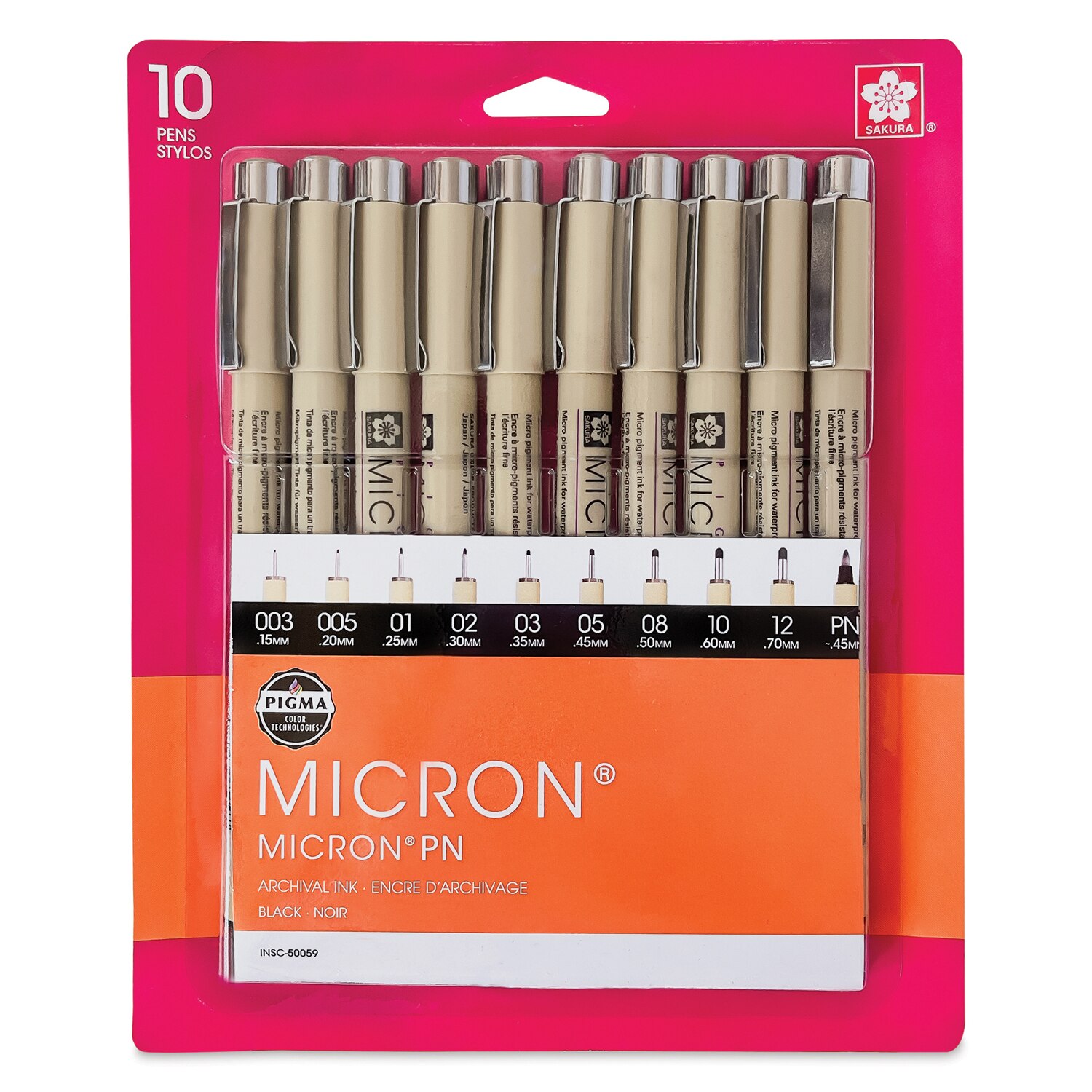 Micron Pen Set of 10
