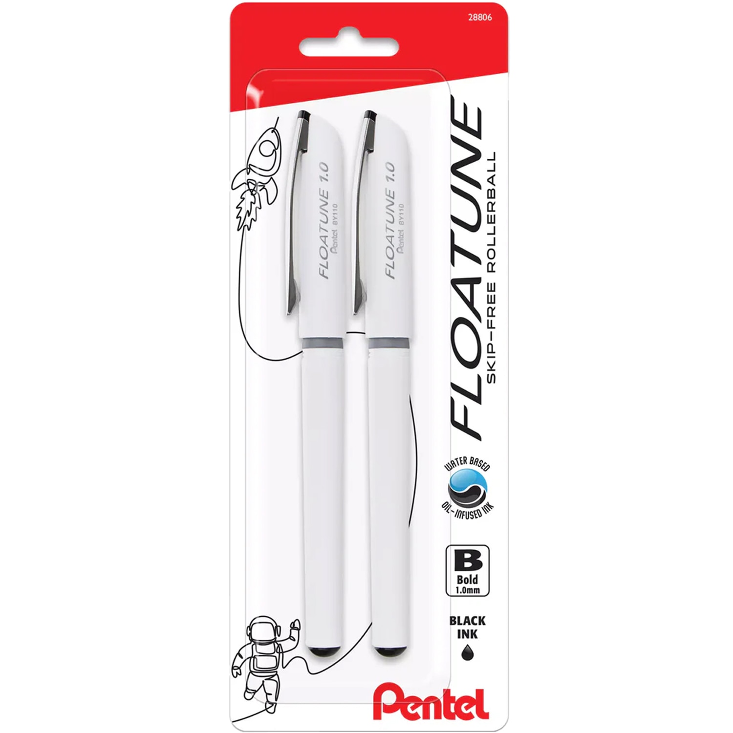 Floatune Retractable Pen Fine 2pk + Bonus