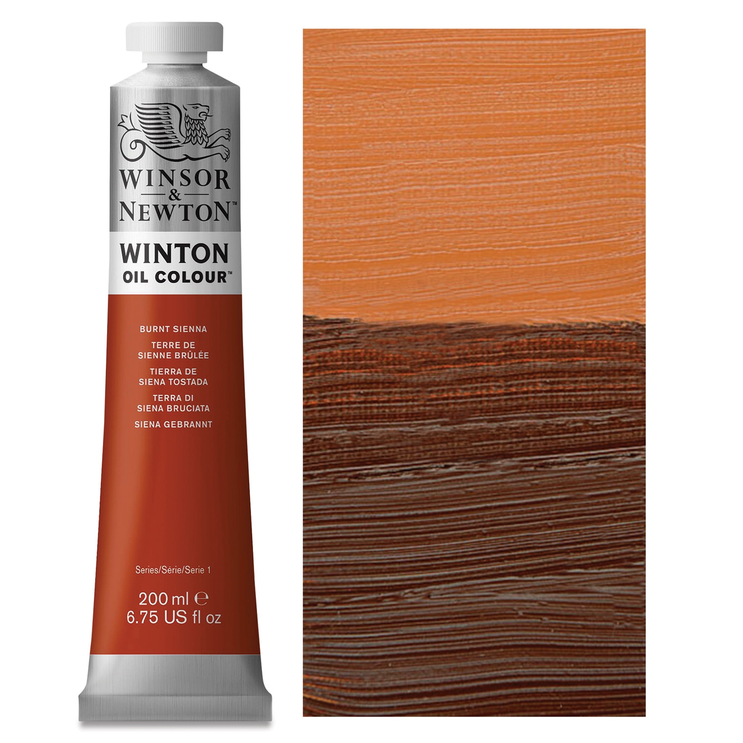 Winsor & Newton Winton Oil Color, 200ml, Burnt Sienna