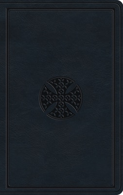 ESV Large Print Value Thinline Bible (Trutone  Navy  Mosaic Cross Design)