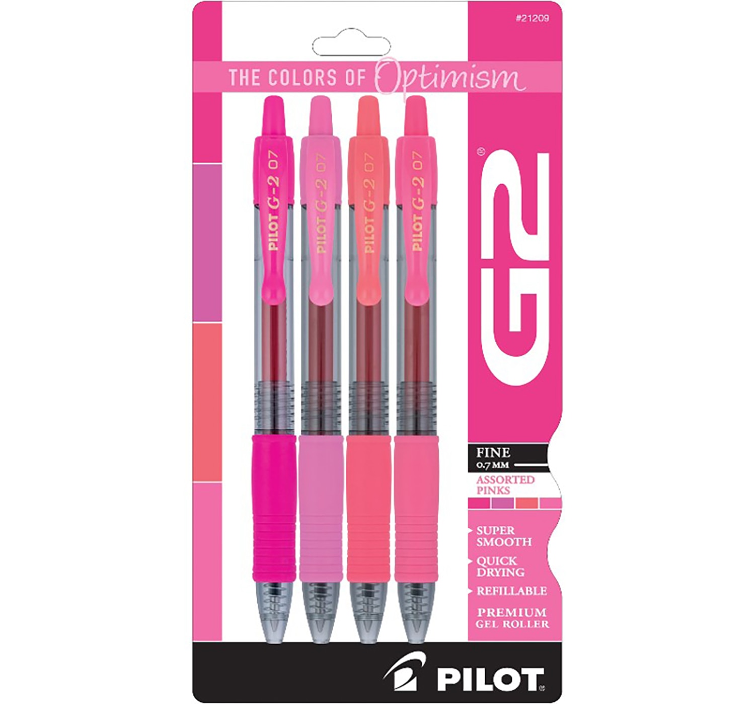 G2 Boost Gel Pen Pink Asst 4pk