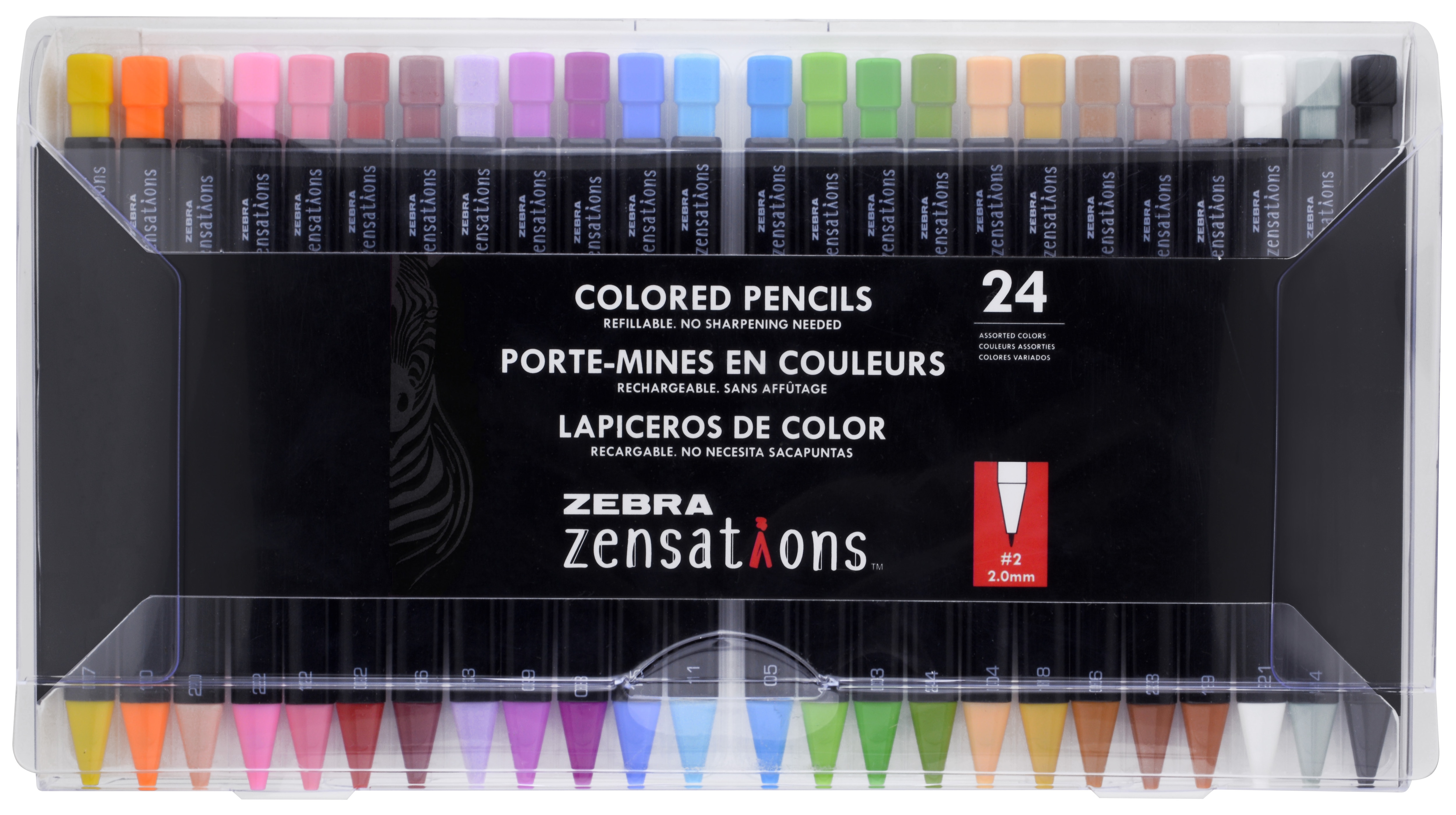 Zebra Zensations Colored Pencil 2.0mm Assorted 24pk