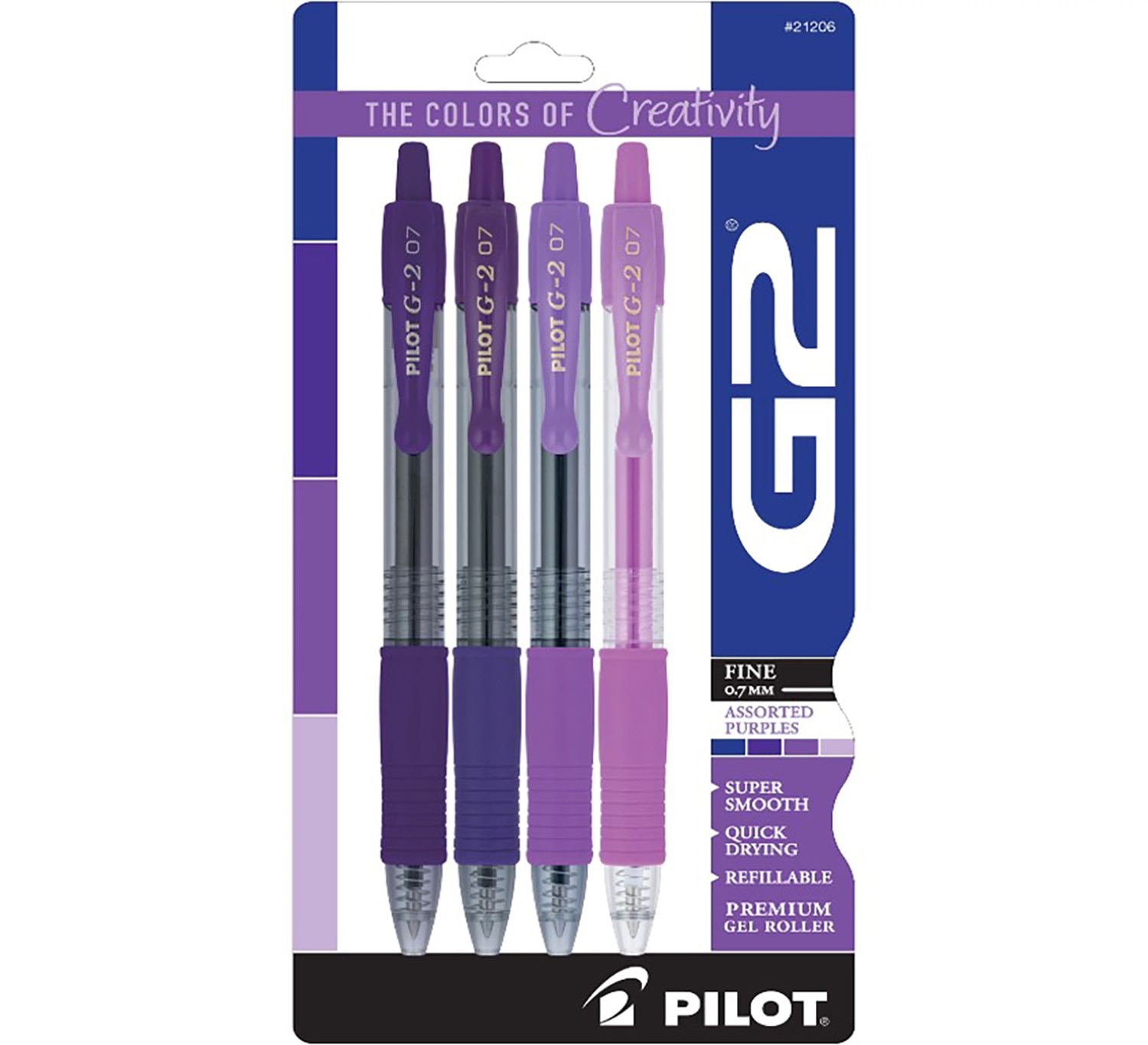 G2 Boost Gel Pen Purple Asst 4pk