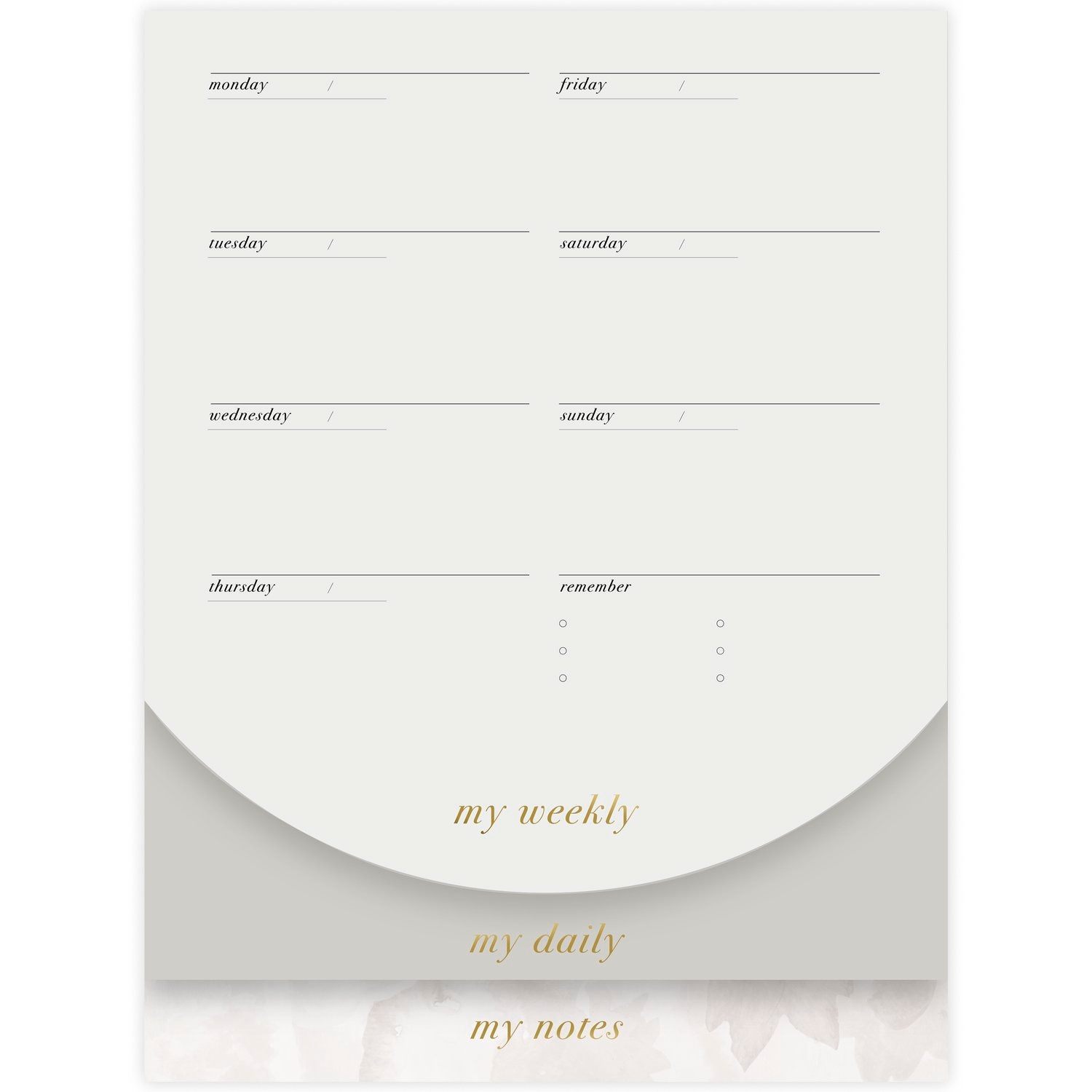 West Village by Mead Undated Daily Weekly Layered Planning Notepad 6" x 8"