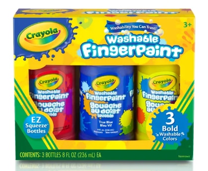 Bold Colors Washable Fingerpaint 3Ct 8Oz Jars