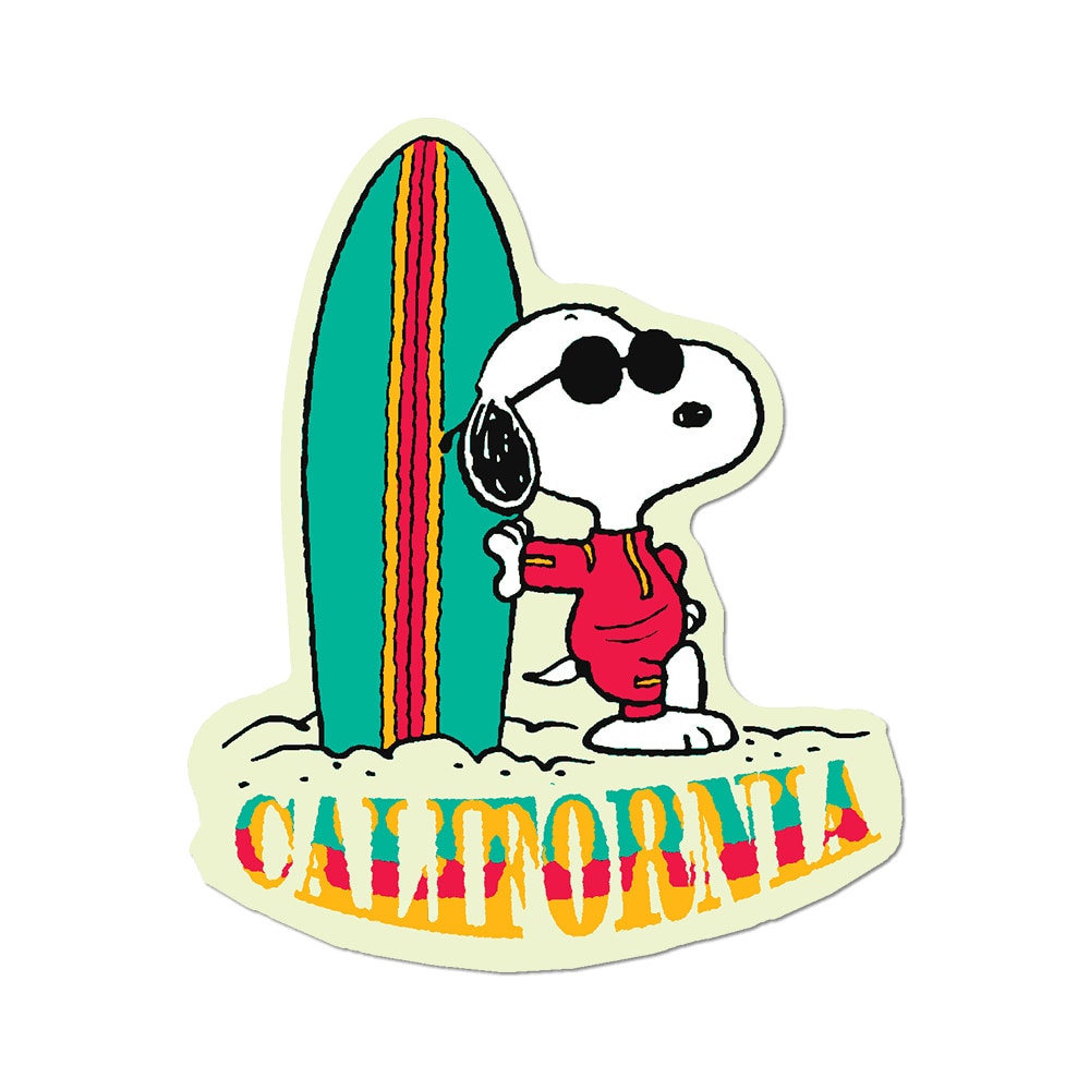 California Surfing Snoopy by Peanuts - Die-Cut Sticker