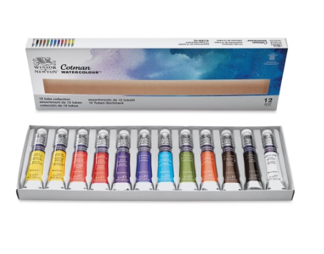 Winsor & Newton Cotman Watercolor Tube Set, 12-Colors
