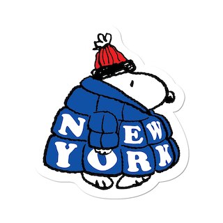 Snoopy NY Puffer Coat by Peanuts - Die-Cut Sticker