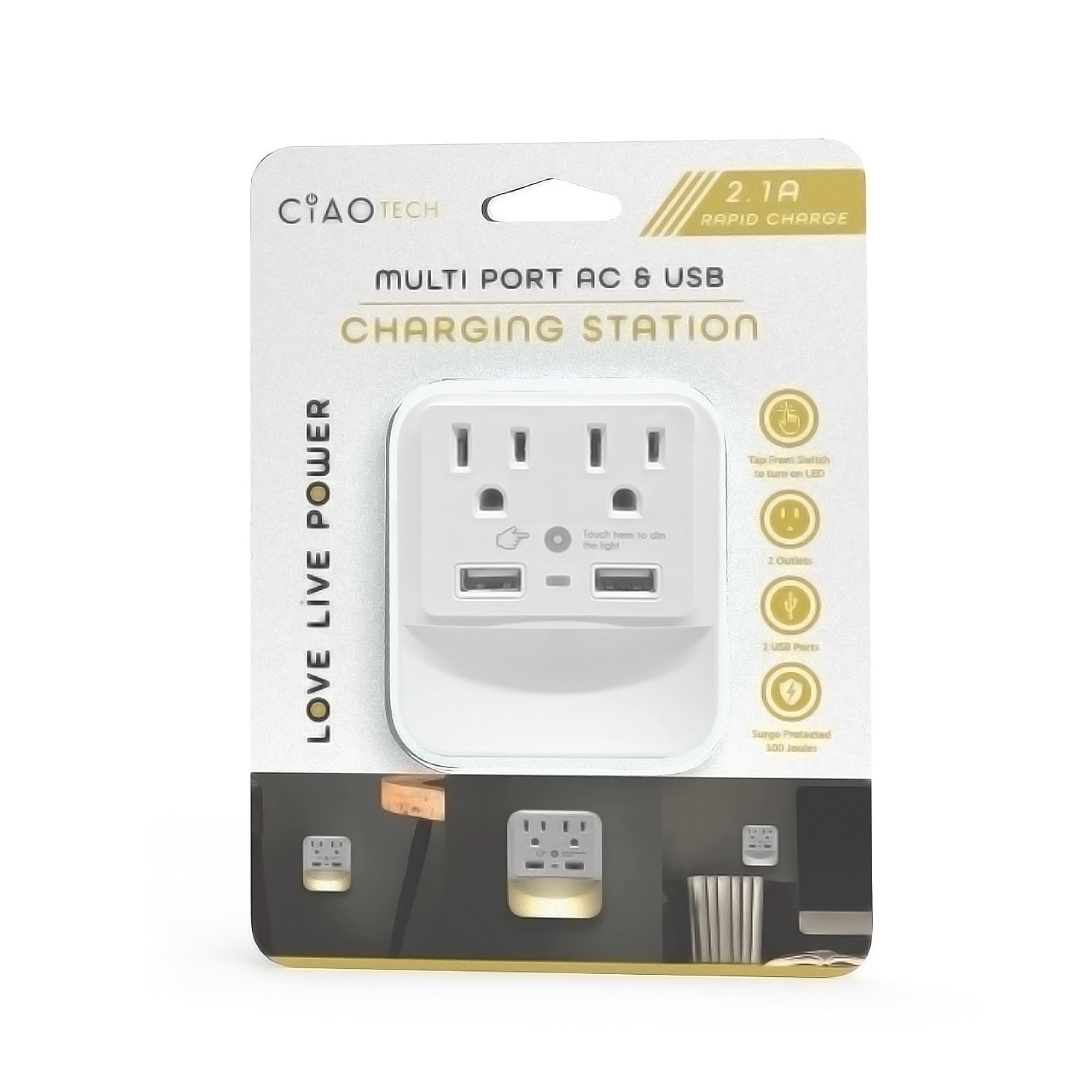 Recharge 4 Devices at the Same Time- Multi Port AC & USB