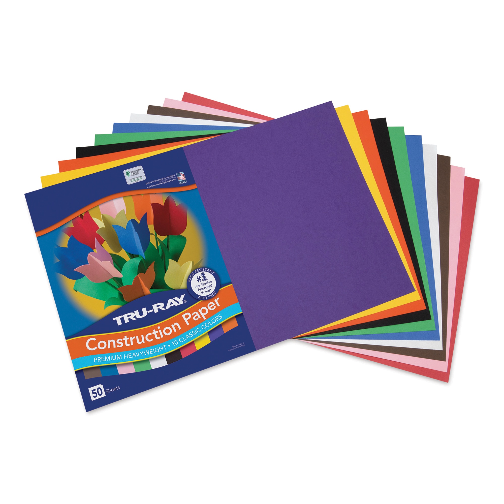 Pacon Tru-Ray Construction Paper - 12" x 18" Assorted 50 Sheets