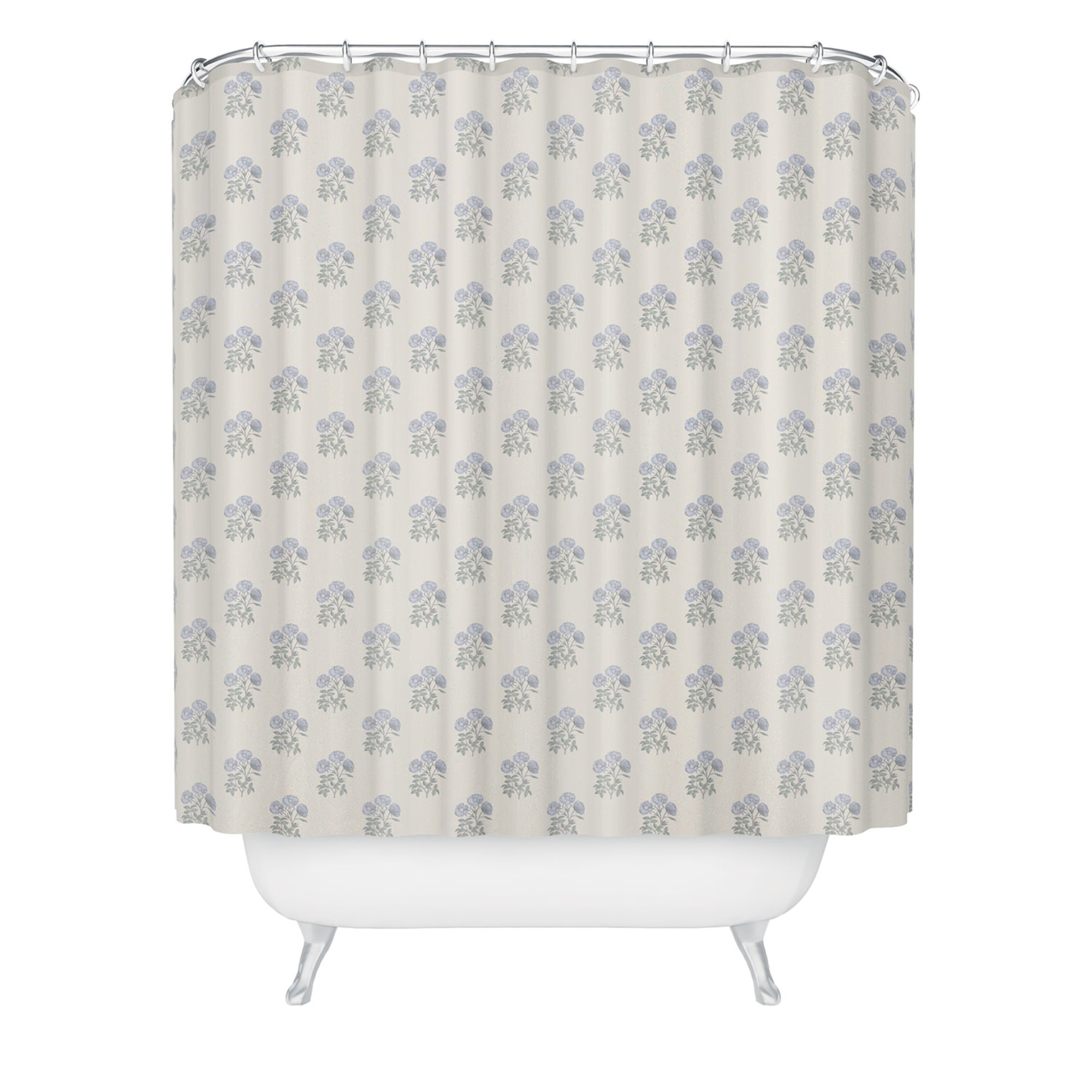 Society6 Sketched Floral Shower Curtain