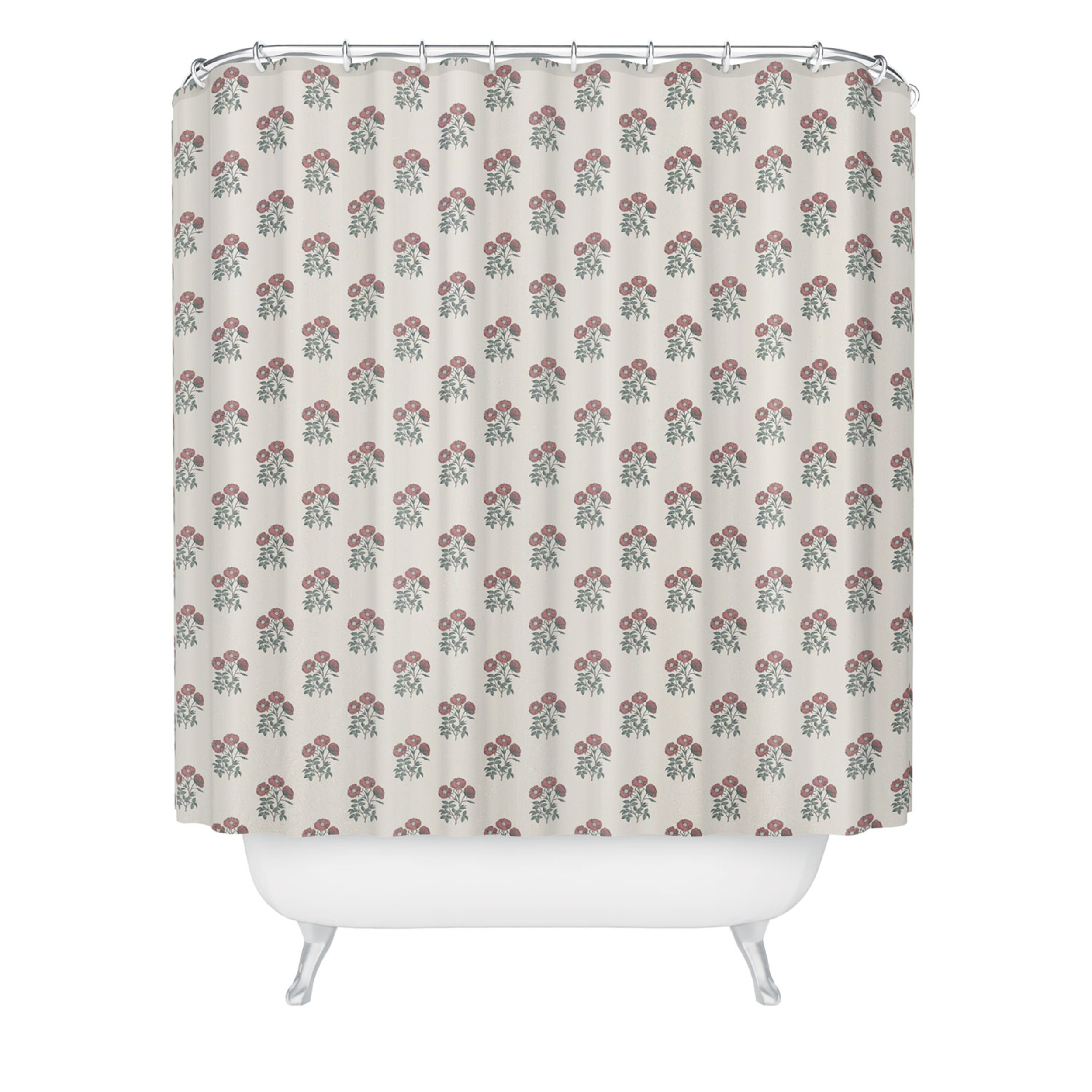 Society6 Sketched Floral Shower Curtain