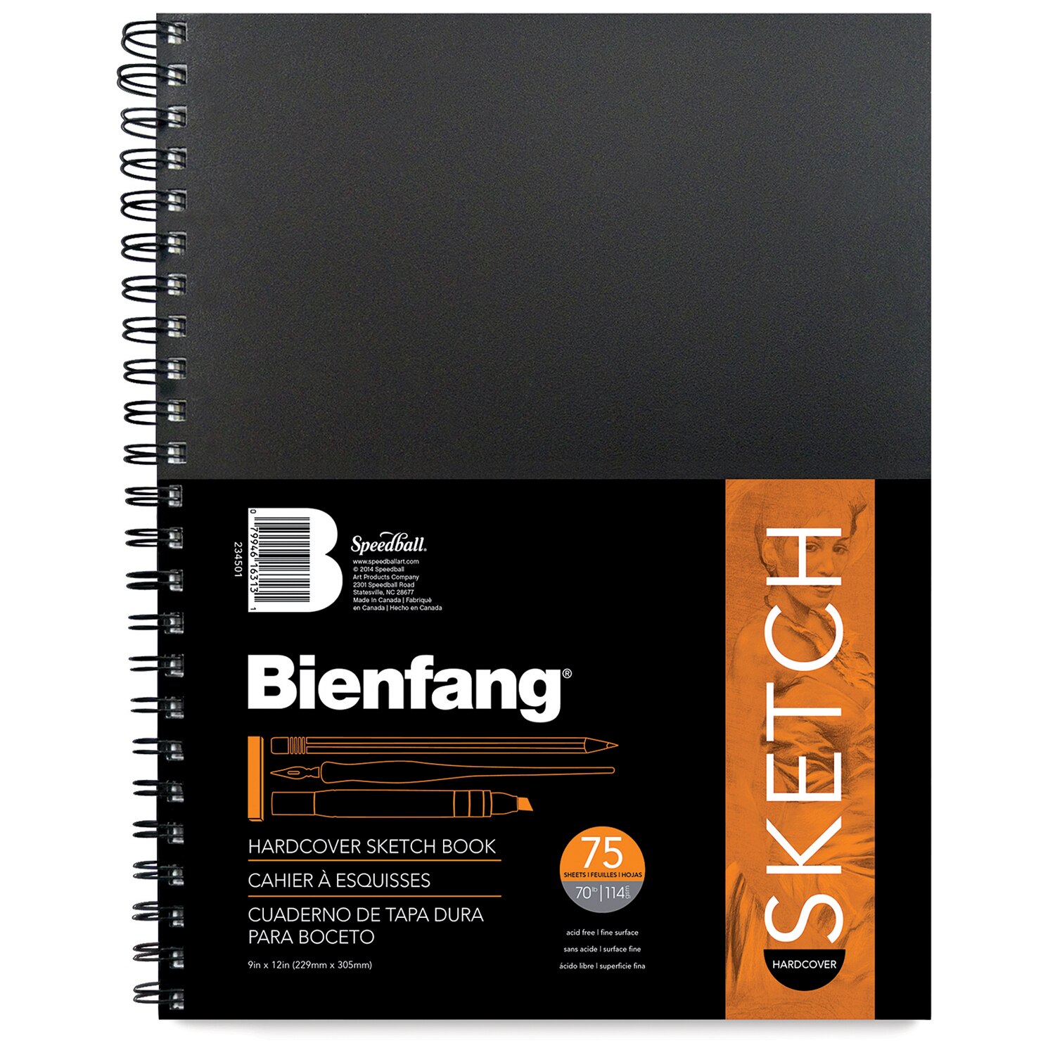 Bienfang Hard-Cover Sketch Book Hard Bound 9" x 12"
